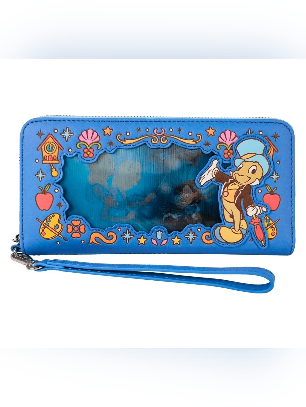 Loungefly Disney Pinocchio Lenticular Wristlet Wallet with Clear Window NWT